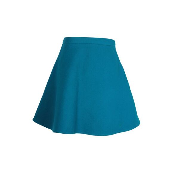 Miu Miu A-line Mini Skirt in Teal Wool - Picture 1 of 5